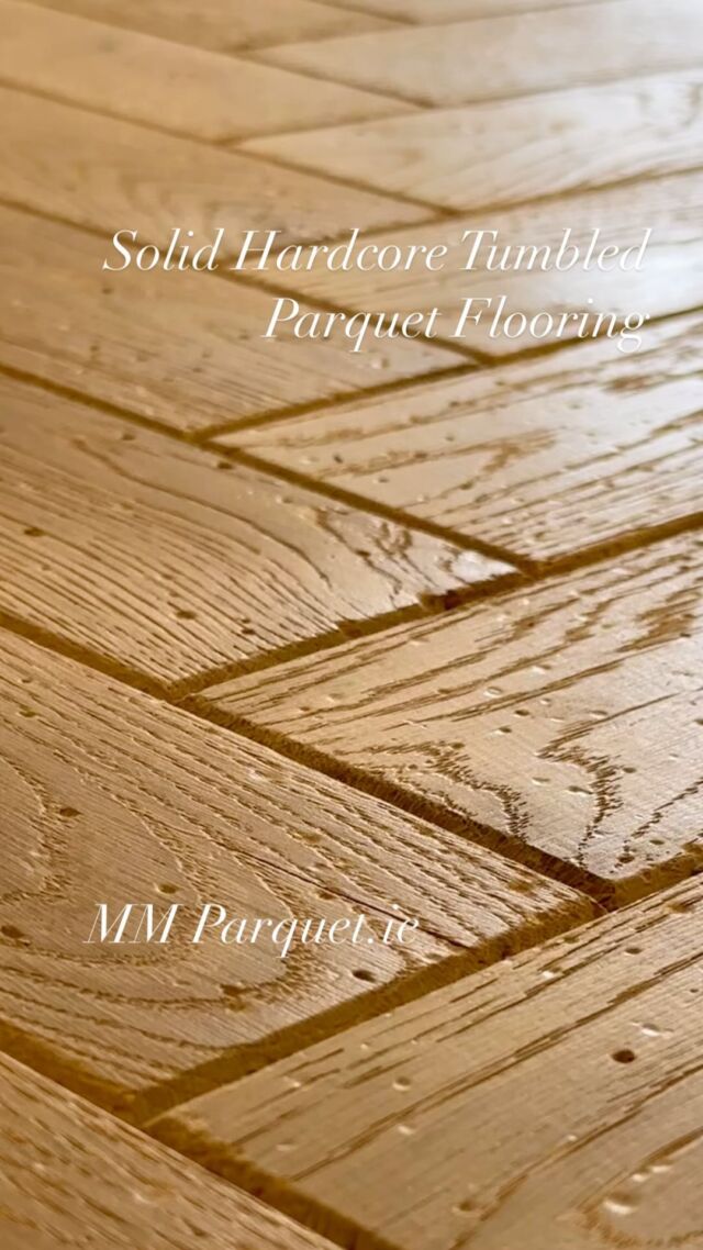 New solid hardcore tumbled parquet flooring . This project had a stunning classic smoked oak finished with the classic bona wax oil , then to give the elite border finish a luxurious solid brass detail all round . What a stunning property #solidparquetflooring #parquetflooringkildare #parquetflooring #tumbledparquetflooring #darkoak #parquetfloors #darkoakflooring #darkoakdecor #